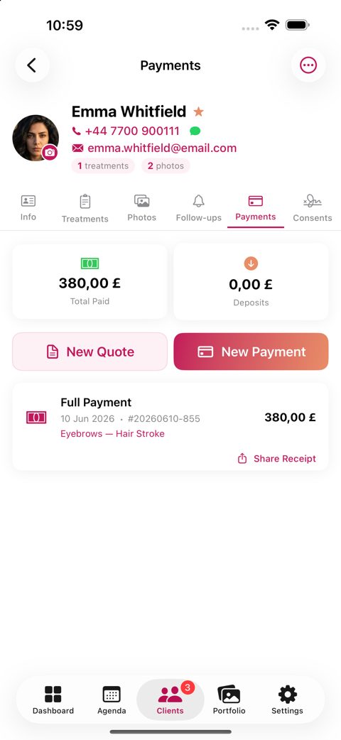 Payments & receipts